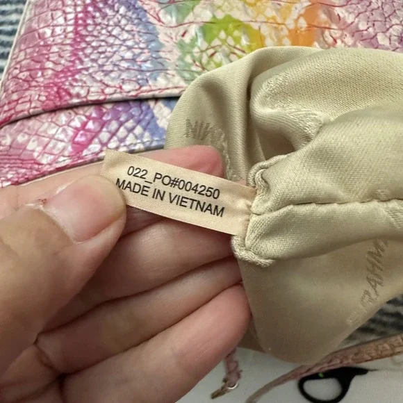 Brahmin Pink and Yellow Textured Crossbody Bag - Picture 10 of 13